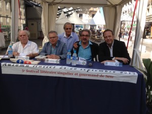 de gauche à droite  Lazare Chabbi, Andrea Genovese, Michel Blanchard, Fulvio Caccia et Claudio Pozzani 